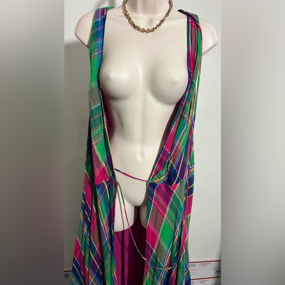 Polo Ralph Lauren Vibrant Plaid Maxi Wrap Dress - Picture 10 of 14